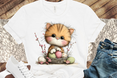 Easter Cat Clipart, Easter Sublimation PNG Product Image 3