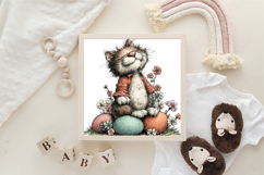 Whimsical Easter Cats Clipart Product Image 3