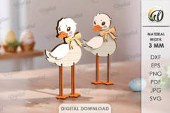 3D Easter Stand Characters Laser Cut. Easter Ducks SVG Product Image 1