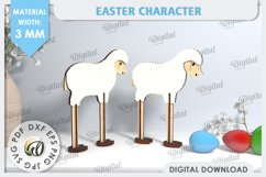 Easter Sheep Laser Cut. Easter Characters. Easter Stand SVG Product Image 1