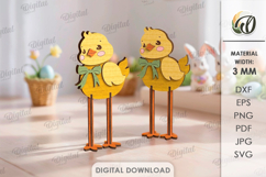 3D Easter Stand Characters Laser Cut. Easter Chicks SVG Product Image 1