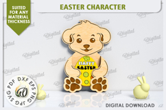 3D Easter Dog Laser Cut. Easter Decor. Cute Easter SVG Product Image 1