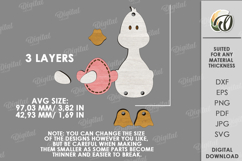 3D Easter Character Tag Laser Cut. Gift Tag. Goose SVG Product Image 2