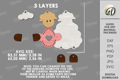 3D Easter Character Tag Lasercut. Gift Tag. Lamb SVG Product Image 2