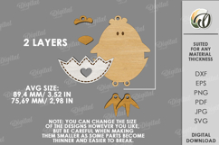 3D Easter Character Tag Lasercut. Gift Tag. Chick SVG Product Image 2
