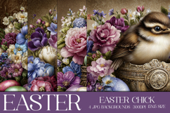 Easter Background, Easter Card, Easter Chick Backgrounds, s2 Product Image 1