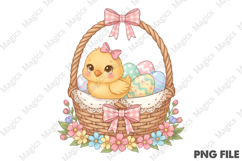 Easter Chick Basket PNG Product Image 1