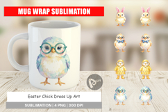 Easter Dress Up Chick Mug Wrap Product Image 1