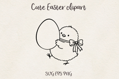Cute Easter Chick Clipart SVG PNG EPS Baby Chick Spring Product Image 1