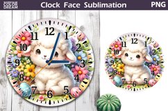 Easter Lamb Clock Face | Spring Cute Animal Clock Design Product Image 1