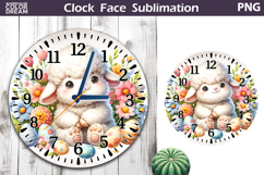 Easter Lamb Clock Face | Spring Cute Animal Clock Design Product Image 1