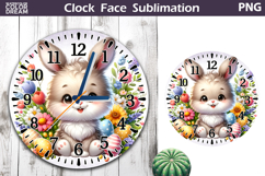 Easter Bunny Clock Face | Spring Cute Animal Clock Design Product Image 1