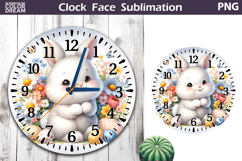 Easter Bunny Clock Face | Spring Cute Animal Clock Design Product Image 1