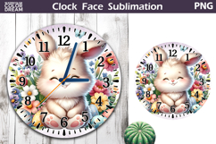 Easter Bunny Clock Face | Spring Cute Animal Clock Design Product Image 1