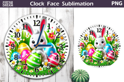 Easter Eggs Clock Face | Bunny Ears Clock Design Product Image 1
