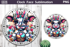 Easter Cow Clock Face | Spring Cute Animal Clock Design Product Image 1