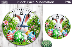 Easter Eggs Clock Face | Bunny Ears Clock Design Product Image 1