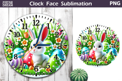 Easter Eggs Clock Face | Bunny Ears Clock Design Product Image 1