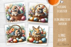 Funny cow farm Coaster Sublimation |cute easter animals Product Image 1