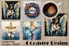Happy Easter Square Coaster Sublimation Product Image 1