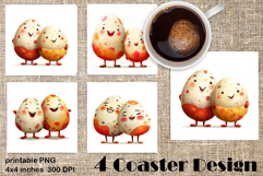 Happy Easter Square Coaster Sublimation. Funny egg Product Image 1