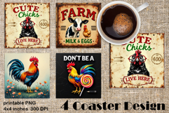 Happy Easter Square Coaster Sublimation Product Image 1