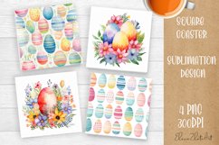 Cute egg easter Square Coaster Sublimation Design Product Image 1