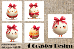 Happy Easter Square Coaster Sublimation. Funny egg Product Image 1