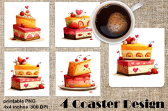Happy Easter Square Coaster Sublimation. Funny cake Product Image 1