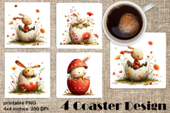 Happy Easter Square Coaster Sublimation. Funny egg Product Image 1