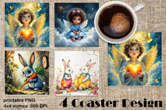 Happy Easter Square Coaster Sublimation Product Image 1