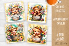 Funny cow farm Coaster Sublimation |cute easter animals Product Image 1