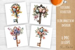 Happy Easter Square Coaster Sublimation Product Image 1