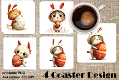 Happy Easter Square Coaster Sublimation Product Image 1