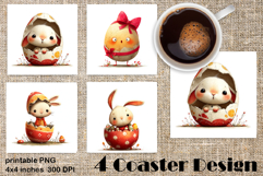 Happy Easter Square Coaster Sublimation Product Image 1
