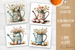 Happy Easter Square Coaster Sublimation Product Image 1