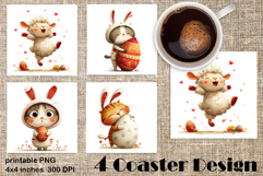 Happy Easter Square Coaster Sublimation Product Image 1