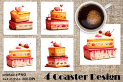 Happy Easter Square Coaster Sublimation. Funny cake Product Image 1