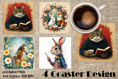 Happy Easter Square Coaster Sublimation Product Image 1