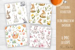 Happy Easter Square Coaster Sublimation Product Image 1