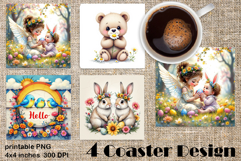 Happy Easter Square Coaster Sublimation Product Image 1