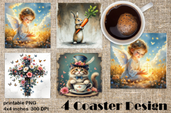 Happy Easter Square Coaster Sublimation Product Image 1