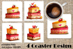 Happy Easter Square Coaster Sublimation. Funny cake Product Image 1