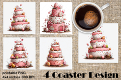 Happy Easter Square Coaster Sublimation. Funny cake Product Image 1