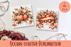 Flowers Easter Square Coaster Sublimation Product Image 1