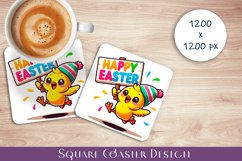 Happy Easter Square Coaster Sublimation Product Image 1