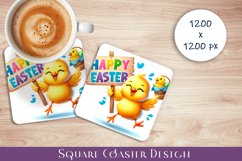 Happy Easter Square Coaster Sublimation Product Image 1