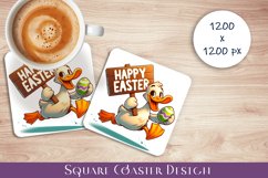 Happy Easter Square Coaster Sublimation Product Image 1