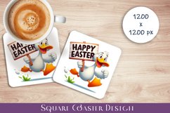 Happy Easter Square Coaster Sublimation Product Image 1