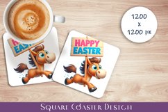 Happy Easter Square Coaster Sublimation Product Image 1